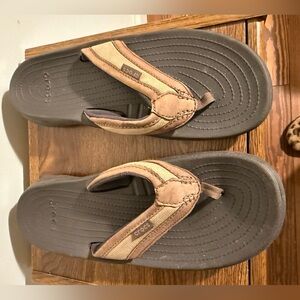 CROCS Tan and Brown Sandals